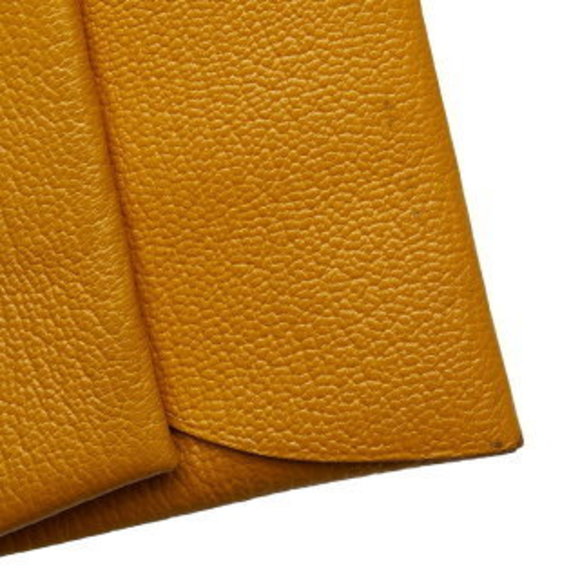 Hermes Bastia Wallet Jaune Ambre Yellow Chevre s - Picture 5 of 9